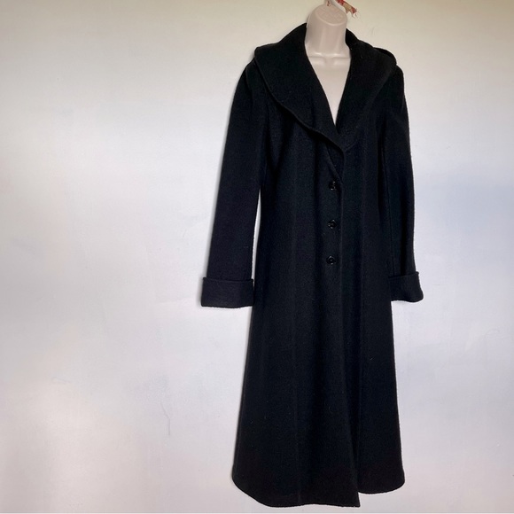 Jenne Maag New York designer wool ruffled long duster coat (bag17) - Picture 2 of 12